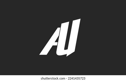 Au,UA Initials letters Monogram Design