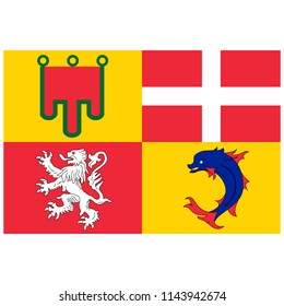 Auvergne-Rhone-Alpes flag vector 