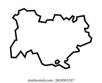 Auvergne-Rhone-Alpes Map Line Vector Illustration of France Region