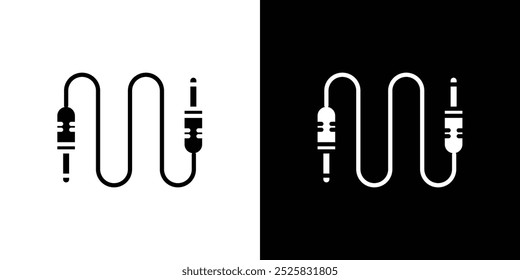 AUX cable icon Art design illustration
