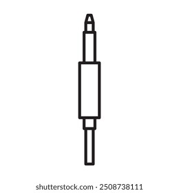 AUX-Kabel-Symbol Schwarze Linie Art Vektor-Logo