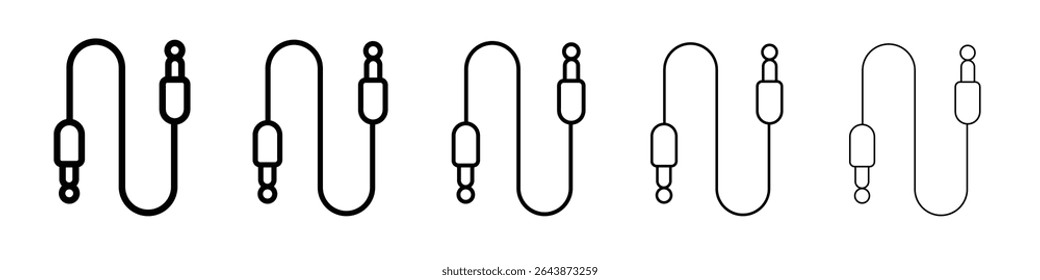 AUX cable icon black and white vector sign