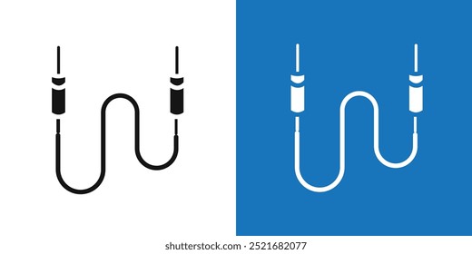 AUX cable icon Flat vector set outline