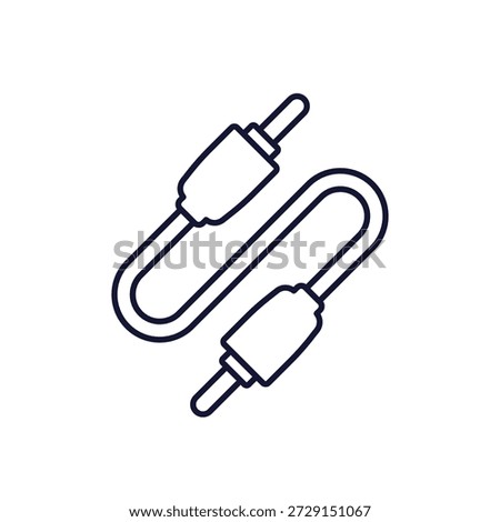 aux cable icon, line design on white