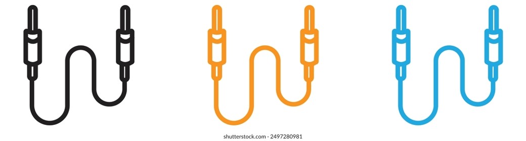 AUX cable icon vector logo set collection for web app ui