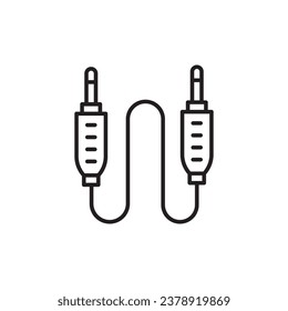 AUX icon. Audio cable icon. Aux sign. Audio cable sign. DJ cable symbol. Aux symbol vector pictogram flat sign design. UX UI icon