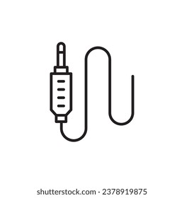 AUX icon. Audio cable icon. Aux sign. Audio cable sign. DJ cable symbol. Aux symbol vector pictogram flat sign design. UX UI icon