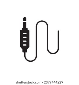 AUX icon. Audio cable icon. Aux sign. Audio cable sign. DJ cable symbol. Aux symbol vector pictogram flat sign design. UX UI icon