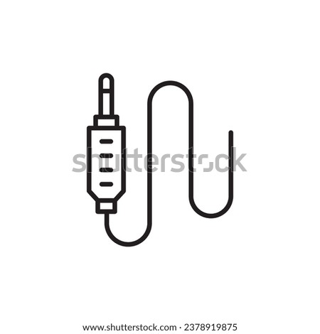 AUX icon. Audio cable icon. Aux sign. Audio cable sign. DJ cable symbol. Aux symbol vector pictogram flat sign design. UX UI icon