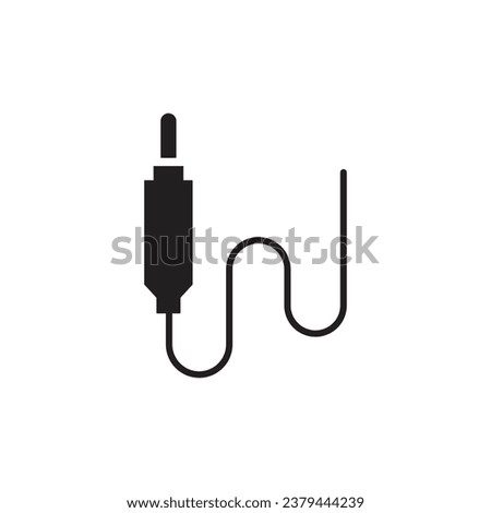AUX icon. Audio cable icon. Aux sign. Audio cable sign. DJ cable symbol. Aux symbol vector pictogram flat sign design. UX UI icon