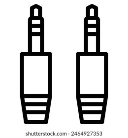aux icon line vector illustration
