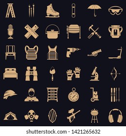 Auxiliary equipment icons set. Simple set of 36 auxiliary equipment vector icons for web for any design