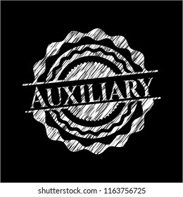 Auxiliary written with chalkboard texture