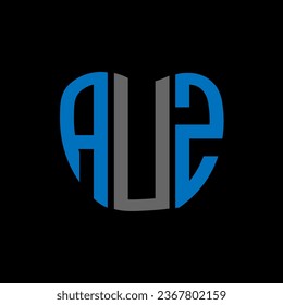 Diseño creativo del logo de la carta AUZ. Diseño único AUZ.

