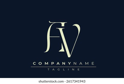 AV abstract Logo. Elegantly Designed Minimalist Monogram Logo with Stylish Lettering. Sophisticated and sleek minimalist monogram showcasing unique lettering design.