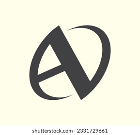 AV alphabet logo design Vector