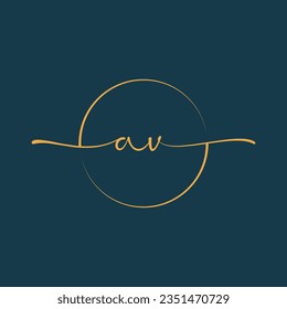 AV AU Signature initial logo template vector ,Signature Logotype
