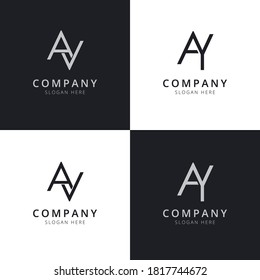 AV AY letter initial logo templates