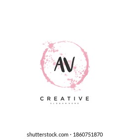 AV Beauty vector logotipo inicial, diseño de arte del logotipo de escritura a mano de firma inicial, boda, moda, joyas, boutique, floral y botánica con plantilla creativa para cualquier empresa o negocio.