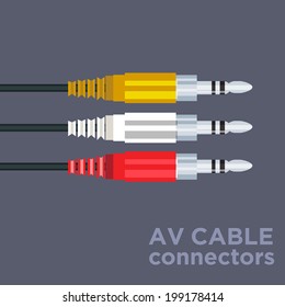 av cable connectors - vector