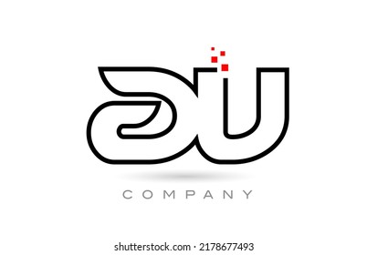 AV connected alphabet letter logo icon combination design with dots and red color. Creative template for business and company