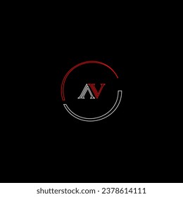 AV creative modern letters logo design template