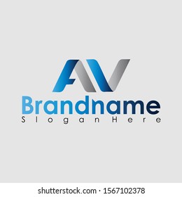 AV font logo, with an elegant design logo
