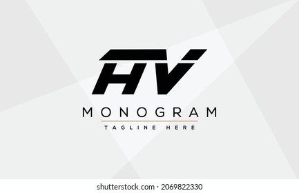 AV, HV Abstract initial monogram letters alphabet logo design