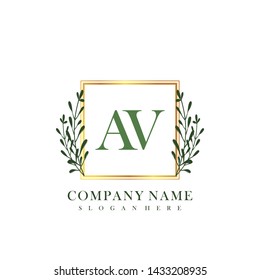 AV Initial beauty floral logo template
