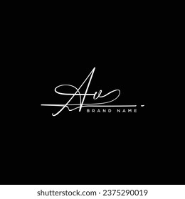 AV Initial  beauty letter  handwriting vector logo. 
