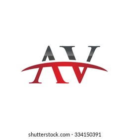 AV initial company red swoosh logo