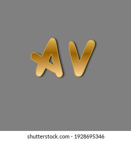 AV initial gold handwriting logo for identity