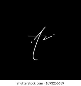 Fondo negro de escritura a mano inicial de Av.