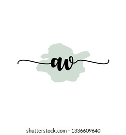 AV  Initial Handwriting logo template vector