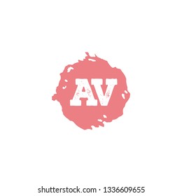 AV  Initial Handwriting logo template vector