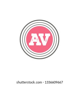 AV  Initial Handwriting logo template vector