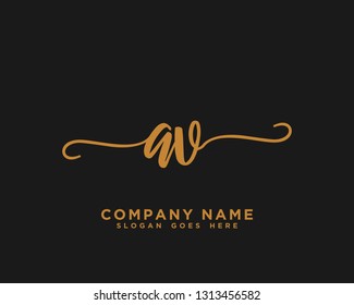 AV Initial Handwriting Logo Vector