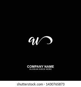 AV Initial handwriting logo vector