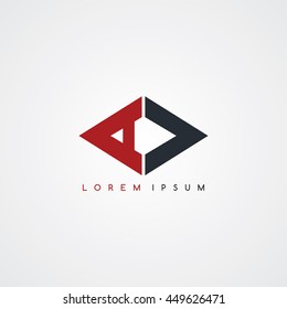 av initial letter linked uppercase logo black red in white background