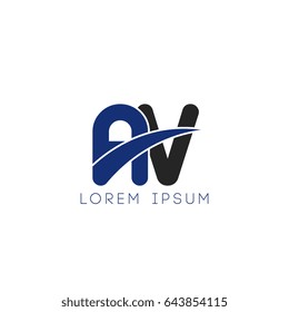 av initial letter uppercase logo blue and black