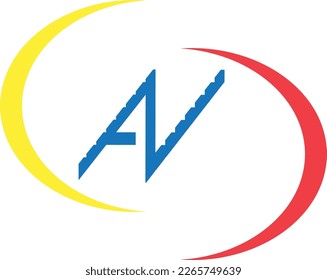 av initial logo illustration with circle suitable for corporate and business branding