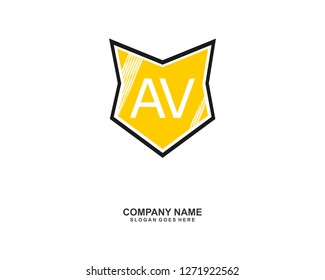AV Initial logo template vector