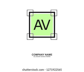 AV Initial logo template vector