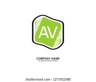 AV Initial logo template vector