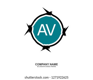 AV Initial logo template vector