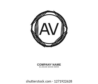 AV Initial logo template vector