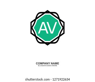 AV Initial logo template vector
