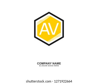 AV Initial logo template vector