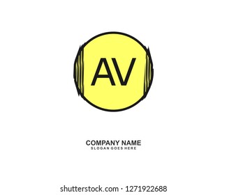 AV Initial logo template vector