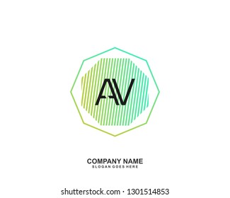AV initial logo template vector